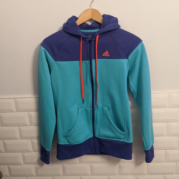 Adidas Colourblock "80s" retro hoodie - Picture 1 of 5